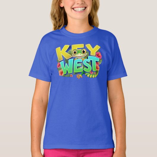 Key West Gecko Florida T-shirt (Voorkant)