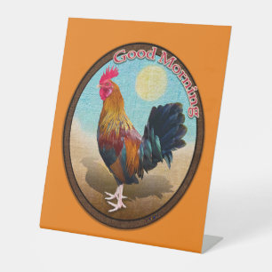 Key West - Gypsy Rooster Goedemorgen Ovaal Reclamebord Met Voetstuk