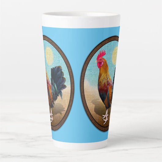 Key West - Gypsy Rooster  Ovaal Latte Mok (Voorkant)