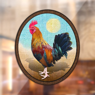 Key West - Gypsy Rooster Ovaal Raamsticker