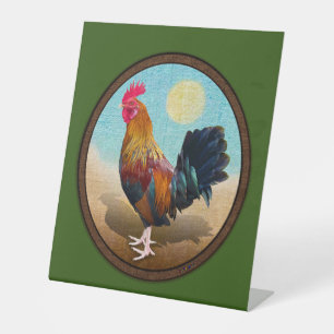 Key West - Gypsy Rooster  Ovaal Reclamebord Met Voetstuk
