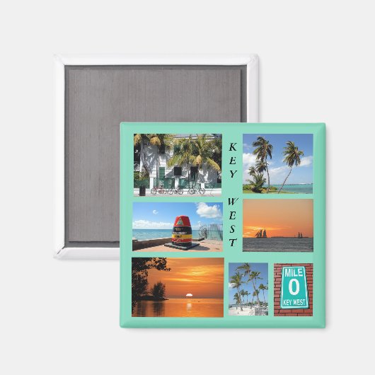 Key West historique, aimant Floride (Recto/Verso)