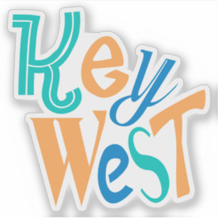 Key West leuk kleurrijk typografisch ontwerp Sticker