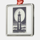 Key West Lighthouse Moon Metalen Ornament (Links)