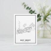 Key West Map Briefkaart (Staand voorkant)