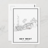 Key West Map Briefkaart (Voorkant / Achterkant)