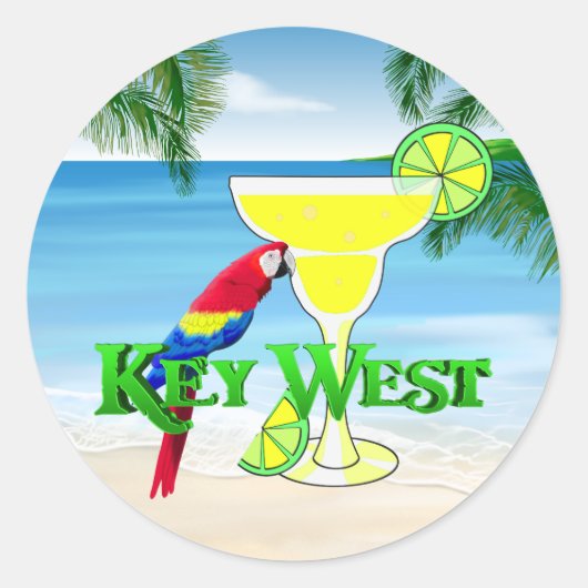 Key West Margarita Ronde Sticker (Voorkant)