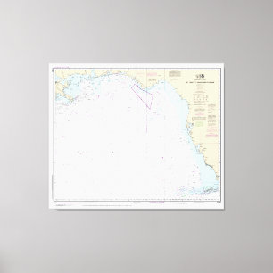 Key West naar de Mississippi River nautische kaart Canvas Afdruk