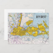 Key West Nautical Chart Map Briefkaart (Voorkant / Achterkant)
