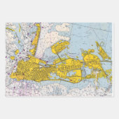 Key West Nautical Chart Map Inpakpapier Vel (Voorkant)