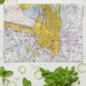 Key West Nautical Chart Map Theedoek (Gevouwen)