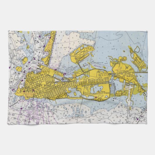 Key West Nautical Chart Map Theedoek (Horizontaal)