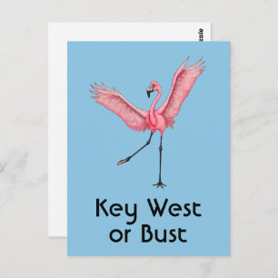 Key West of Bust Grappig Florida Roze Flamingo Briefkaart