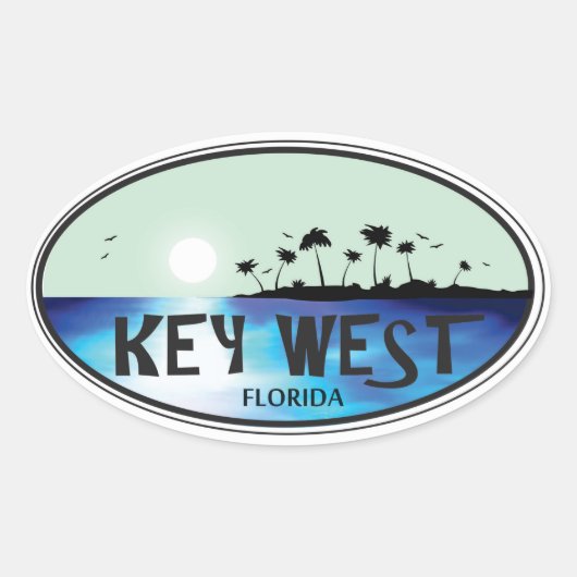 Key West Ovale Sticker (Voorkant)