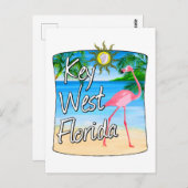 Key West Pink Flamingo Florida Keys Briefkaart (Voorkant / Achterkant)