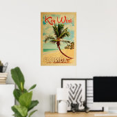 Key West Poster Florida Palm Tree Beach (Thuiskantoor)