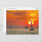 Key West Sailships op Sunset Briefkaart (Voorkant / Achterkant)