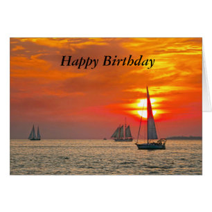 Key West Sailships Sunset Happy Birthday