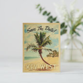 Key West Save the Date  Beach Palm Tree Aankondigingskaart (Staand voorkant)