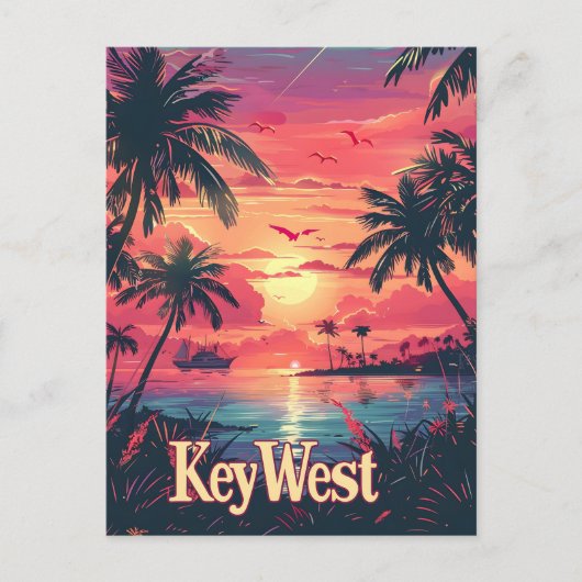 Key West Serenity: Tropische zonsondergang Briefkaart (Voorkant)