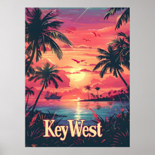 Key West Serenity: Tropische zonsondergang Poster