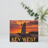 Key West Sunset met Boats Briefkaart (Staand voorkant)