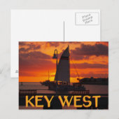 Key West Sunset met Boats Briefkaart (Voorkant / Achterkant)