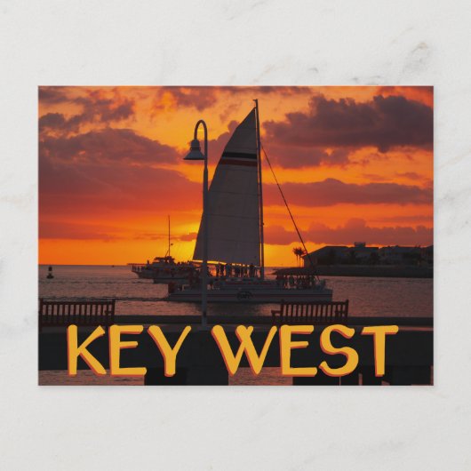 Key West Sunset met Boats Briefkaart (Voorkant)