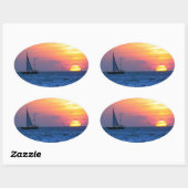 Key West Sunset Ovale Sticker (Vel)