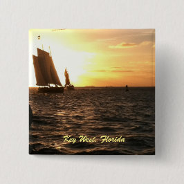 Key West Sunset Pin Vierkante Button 5,1 Cm