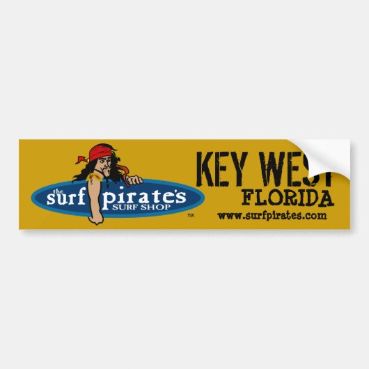 Key West Surf Shop Bumpersticker (Voorkant)