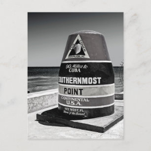 Key West to Cuba Southernmost Distance Marker Briefkaart