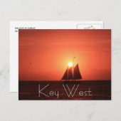Key West, Voilier à Sunset Carte Postale (Devant / Derrière)