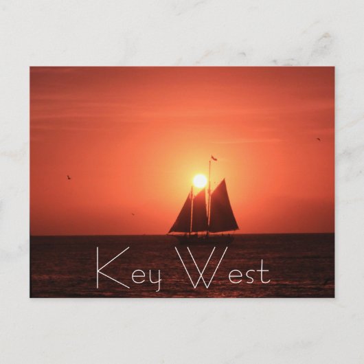 Key West, Voilier à Sunset Carte Postale (Devant)