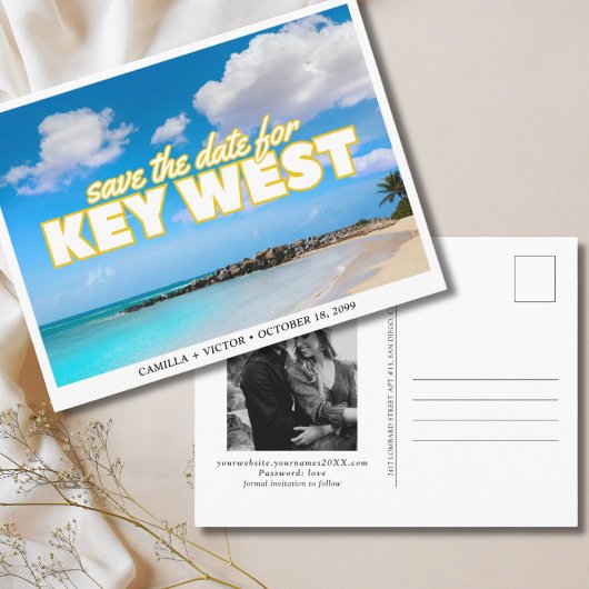 Key West Wedding Enregistrer la date Carte postale