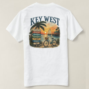 Key West Zeilboot Fiets Richtingen T-shirt