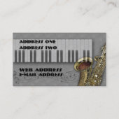 Keybaord et saxophone - carte d'industrie musicale (Dos)