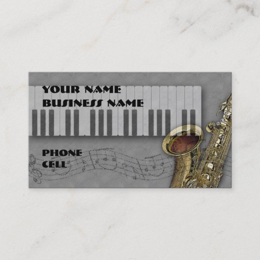 Keybaord et saxophone - carte d'industrie musicale (Devant)