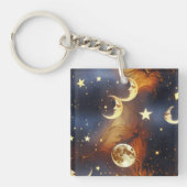 Keychain - Fiery Orange Celestial Moon (Voorkant)