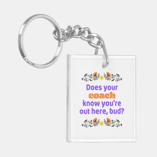 Keychain hockey gift does coach know (Voorkant Links)