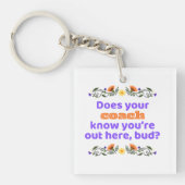 Keychain hockey gift does coach know (Voorkant)