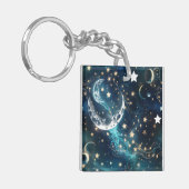 Keychain - Icy Blue Celestial Moon (Voorkant Links)