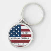 Keychain Patriotic US Flag Custom Text Name (Voorkant)