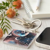 Keychain - Rose Gold Celestial Moon (Voorkant Rechts)