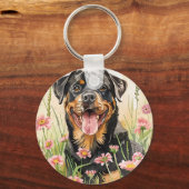 Keychain – Rottweiler Watercolor Keychain (Voorkant)
