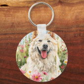 Keychain – Samoyed Watercolor Dog Bag Charm (Voorkant)