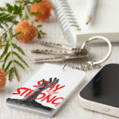 Keychain : Stay Strong Motivational Quote Design (Voorkant Rechts)