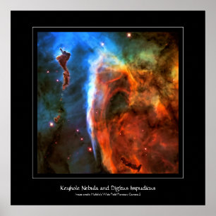 Keyhole Nebula en Digitus Impudicus Poster
