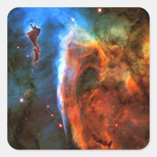 Keyhole Nebula en Digitus Impudicus Vierkante Sticker (Voorkant)