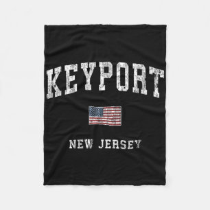 Keyrt New Jersey Nj Vintage Amerikaanse Vlag Srts Fleece Deken